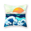 Axyaa Gold Mountains Geometric Sun Moon Cushion Cases- Home Decor Almofadas