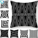 Axyaa Abstract Geometry Letter Print Cushion Cover - 45x45cm