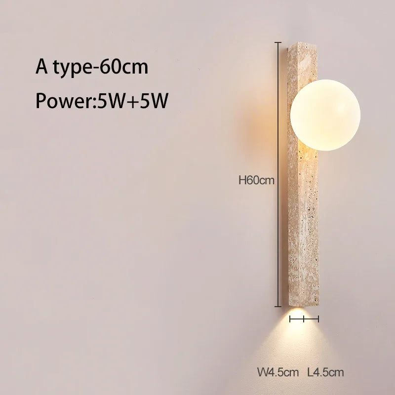 Axyaa Travertine Wall Sconce Light for Living Room Bedroom Atmosphere Lighting