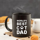 Axyaa World's Best Cat Dad Mug 11oz Black Ceramic Funny Tea Cup