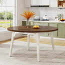 Axyaa 47-Inch Round Farmhouse Dining Table for 4-6 People