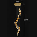 Axyaa Crystal Chandelier Stair Pendant Lamp Living Room Pendant Lights Interior Lighting