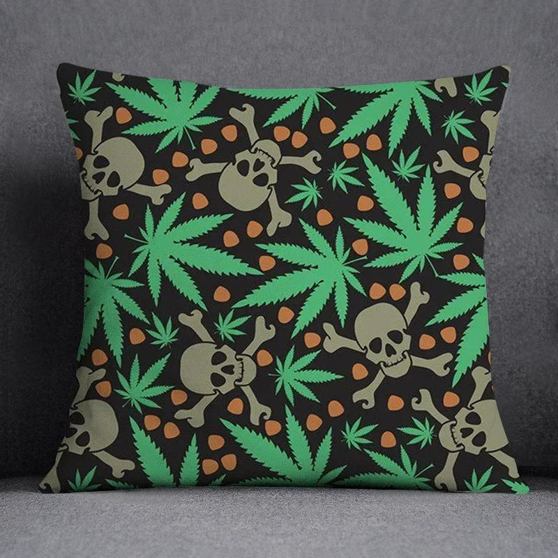 Axyaa Green Leaf Theme Pillowcase - Decorative Polyester Home Decoration 45*45cm