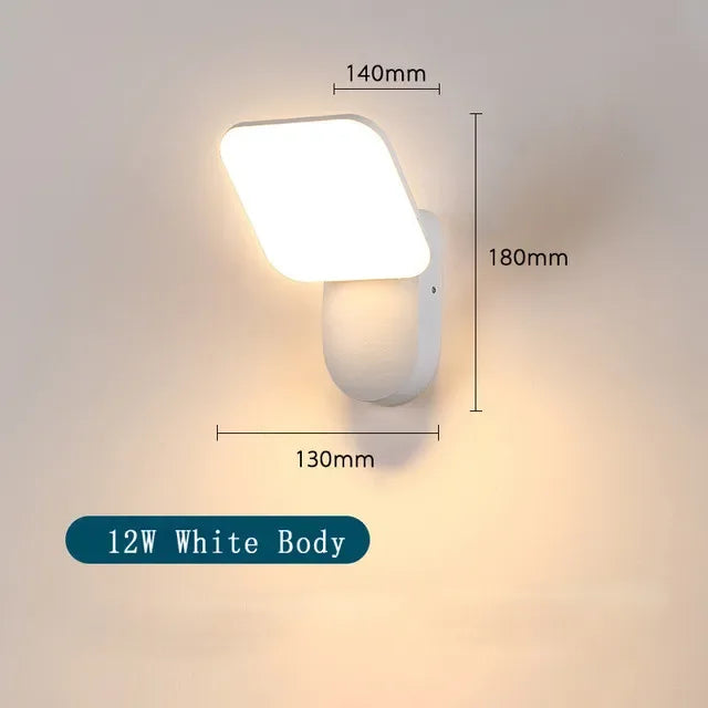 Axyaa Outdoor Sensor Wall Light: Modern, Waterproof Aluminum Design for Garden, Patio, Balcony