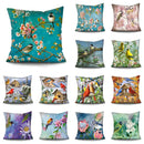 Axyaa Bird Oil Painting Cushion Cover - Chinese Style Home Decor
