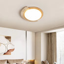 Axyaa D450mm Yellow Stone Wood Style Bedroom Ceiling Light LED Lamp