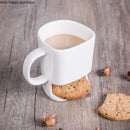 Axya White Ceramic Face Mug Cookie Holder Dim Sum Dessert Bowl Breakfast Cup