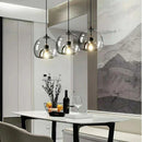 Axyaa Smoke Gray Amber Glass Pendant Lamps for Dining Table.