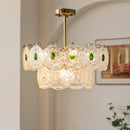 Emerald Green Glass Chandelier for Bedroom and Living Room by Axyaa