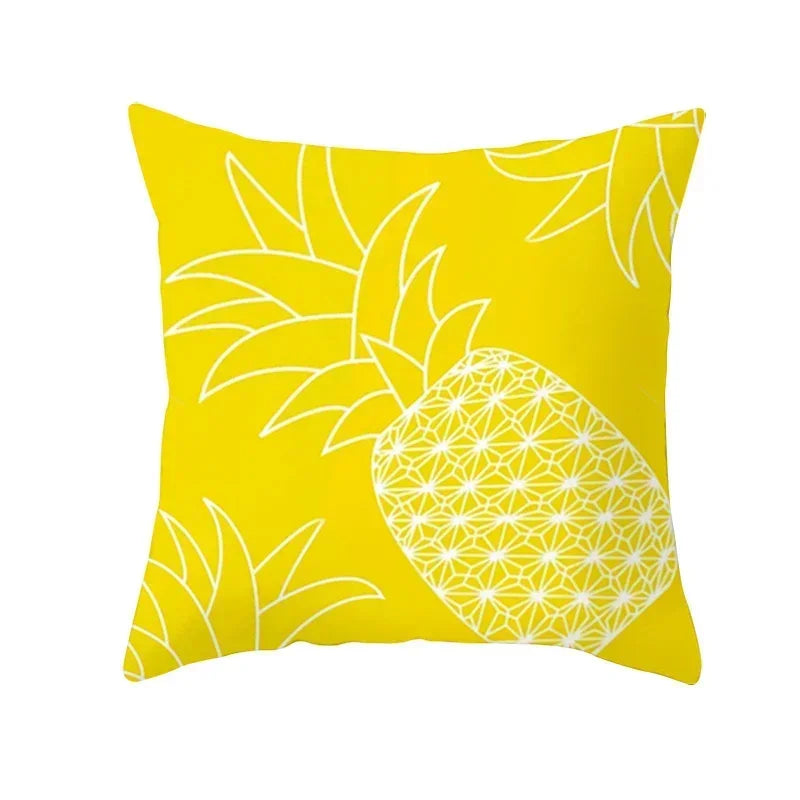 Pineapple Leaf Cushion Cover - Axyaa Summer Yellow Decor Pillowcase