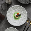 Axyaa Stone Pattern Ceramic Plate for Molecular Cuisine and Dining Experience