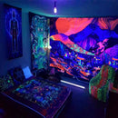 Axyaa Fluorescent Skull Tapestry UV Decorative Cloth Home Wall Art