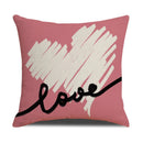 Axyaa Linen Cushion Cover 45x45 for Modern Living Room Decor & Sofa - Valentine's Day Theme