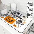Axyaa Cartoon Skull Dish Drying Mat - Non-slip Heat Resistant Kitchen Counter Pad