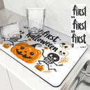 Axyaa Cartoon Skull Dish Drying Mat - Non-slip Heat Resistant Kitchen Counter Pad