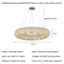 Axyaa Crystal Luxury Loft Pendant Light Fixture for Living Room Décor