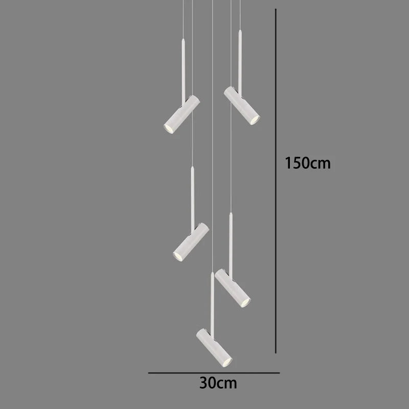 Axyaa Staircase Chandeliers Hanging Light Modern LED Pendant Lamps Indoor Living Room Lighting
