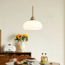 Axyaa Beige Glass Iron LED Pendant Lamp - Modern Nordic Kitchen Island Dining Light