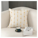 Axyaa Cotton Linen Striped Embroidery Throw Cushion Cover for Home and Sofa