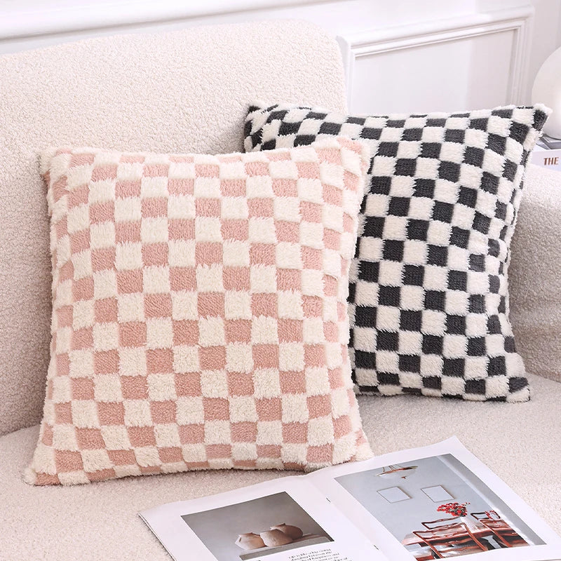 Axyaa Checkerboard Smooth Cozy Pillowcase - Double-Sided Soft Checkered Pattern