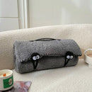 Axyaa Cloud Velvet Cartoon Pattern Blanket with Warm Belt Handle