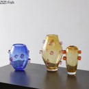 Axyaa Glass Vase Ornament Artistic Flower Vessels - Decorative Hydroponic Flower Arrangement