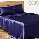 Axyaa Luxury Satin Bed Sheet Set: Queen/King Size Solid Silky Bed Linen Set