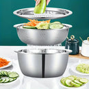 Axyaa Stainless Steel Grater Set with Mixing Bowl - Multifunctional Kitchen Tool