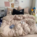 Axyaa Big Eyes Full Queen Bedding Set Solid Color with Sheet Pillowcase