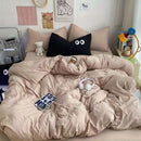 Axyaa Big Eyes Full Queen Bedding Set Solid Color with Sheet Pillowcase