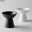 Axyaa Stone Pattern High Footed Ceramic Bowl for Molecular Cuisine and Desserts