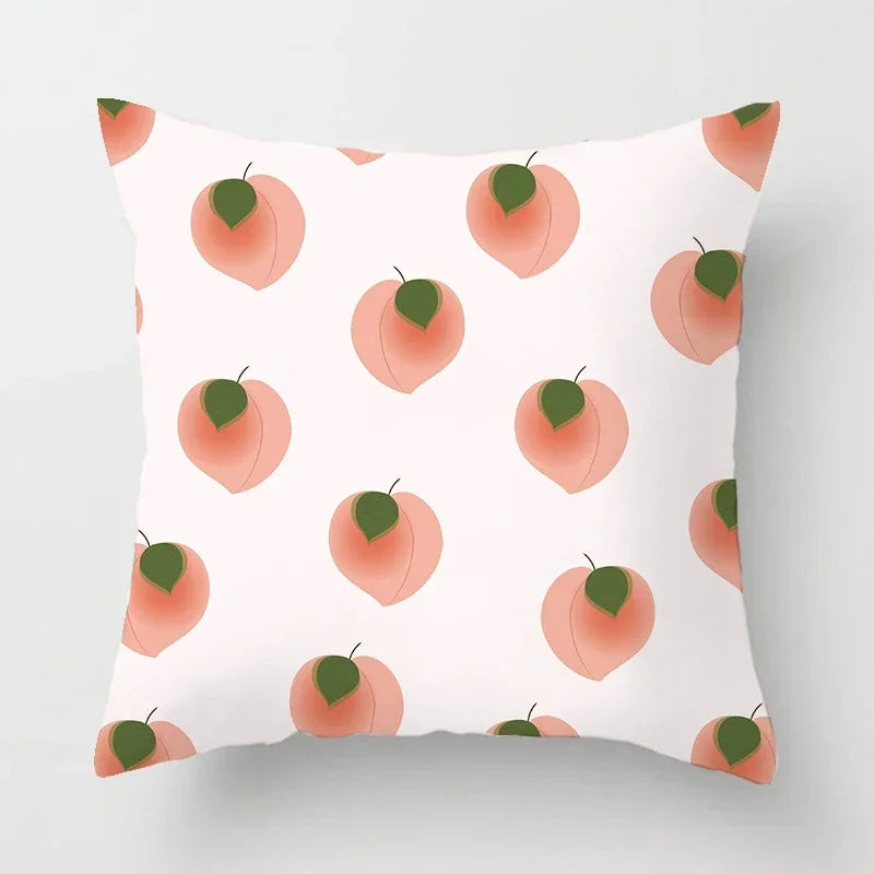 Peachy Pink Pattern Cushion Cover 45X45CM for Sofa Decor by Axyaa