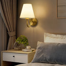 Axyaa Modern Gold Fabric Wall Lamp for Bedroom, Hotel, and TV Background Wall