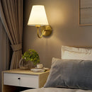 Axyaa Modern Gold Fabric Wall Lamp for Bedroom, Hotel, and TV Background