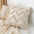 Axyaa Bohemian Tufted Embroidered Fringe Pillow Case for Light Luxury Living Room Sofa