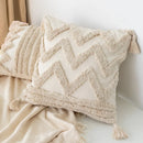 Axyaa Bohemian Tufted Embroidered Fringe Pillow Case for Light Luxury Living Room Sofa