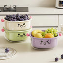 Axyaa 2-Layer Drain Basket Organizer - Large Capacity Multifunctional Fruit & Vegetable Holder