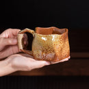 Axyaa Irregular Rope Ceramic Coffee Cup Set Retro Japanese Style Tea Mug
