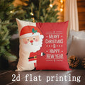 Axyaa Santa & Reindeer Christmas Cushions for Sofa, Bedroom, Car - Rectangular Pillow Cover