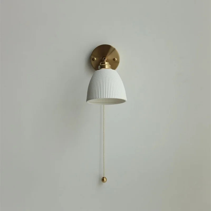 Axyaa Ceramic Shade LED Wall Lamp: Up Down Rotate Stair Lighting Fixture