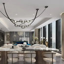 Axyaa Nordic Leather Glass Pendant Chandelier LED Lights Modern Home Decor