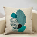 Axyaa Geometric Lines Pattern Art Decoration Cushion Cover 45x45cm Linen