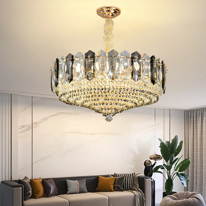 Axyaa Crystal Chandelier for Duplex Villa Hall - Elegant Living Room Lighting