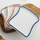 Axyaa Ceramic Bread Shaped Breakfast Plate Toast Dishes Salad Snack Tray Tableware