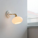 Axyaa White Glass LED Wall Lights Up Down Copper Arm Bedroom Living Room lamp