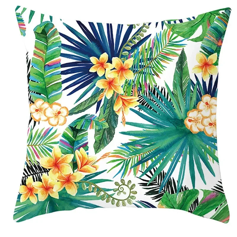 Axyaa Tropical Plants Flower Pillowcase