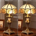 Axyaa Brass Gold LED Glass Table Lamp for Home Study and Bedroom