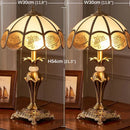 Axyaa Brass Gold LED Glass Table Lamp for Home Study and Bedroom