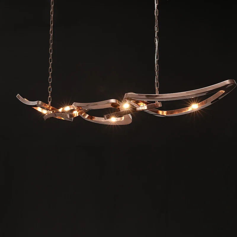 Axyaa Stainless Steel Luxury Chandeliers - Designer Bar Lamps for Elegant Dining Spaces
