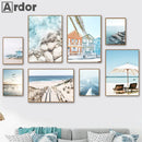 Axyaa Beach Cabin Van Surf Canvas Wall Art Summer Ocean Decor